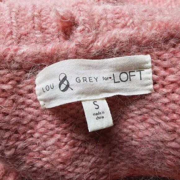 Lou & Grey For Loft Wool Alpaca Blend Soft Wide Stripe Cowl Neck Sweater Size S - Picture 8 of 12